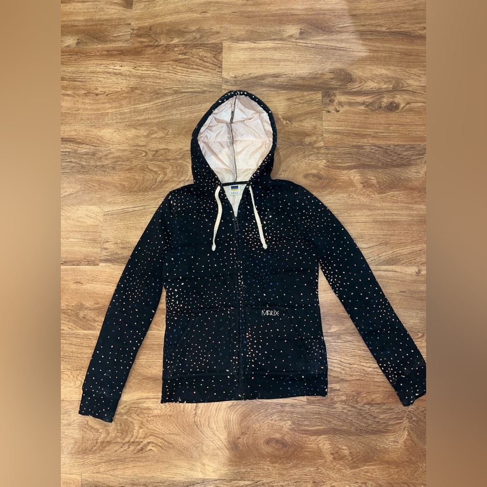 ASHER GENUINE QUILTED HEART FLEECE BY MATIX Padded Soft Pink Hoodie Small b1